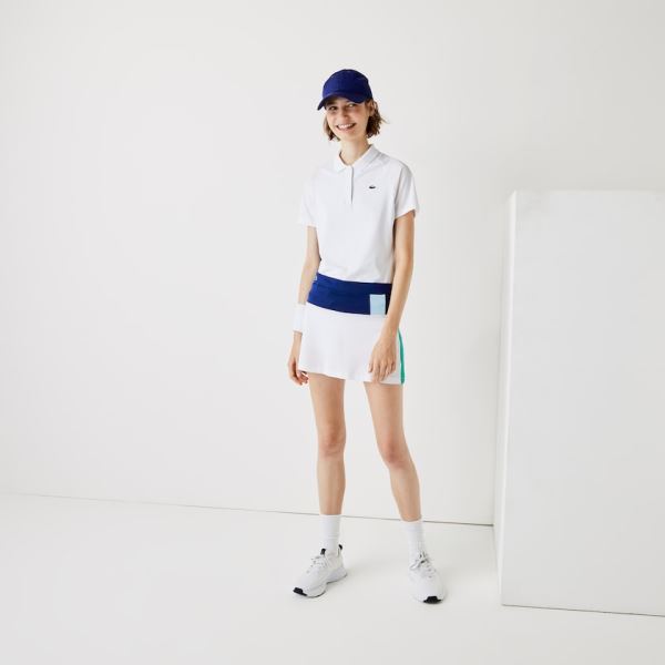 Lacoste SPORT Breathable Stretch Tennis Skirt Dámské - Sukně Blankyt / Bílé / Žluté / Blankyt / Zele